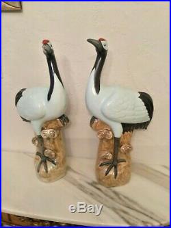 Chinese Export Pair Of Porcelain Cranes 21
