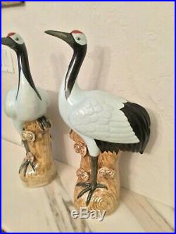 Chinese Export Pair Of Porcelain Cranes 21