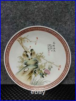 Chinese Light Colorful Porcelain Hand Painted Flower and Bird Plate 2672