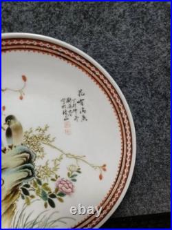 Chinese Light Colorful Porcelain Hand Painted Flower and Bird Plate 2672