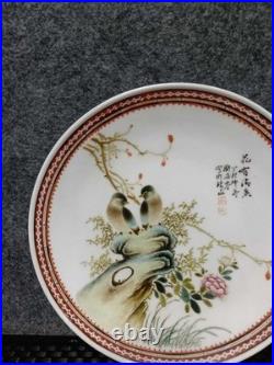 Chinese Light Colorful Porcelain Hand Painted Flower and Bird Plate 2672