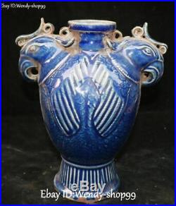 Chinese Old Color Porcelain Phoenix Phenix Fenghuang Bird Head Vase Bottle Jar