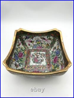 Chinese Oriental Porcelain Bird Scenery Bowl