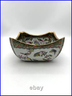 Chinese Oriental Porcelain Bird Scenery Bowl