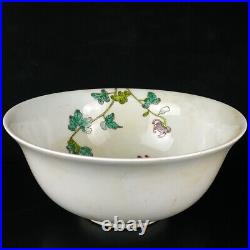 Chinese Pastel Porcelain HandPainted Exquisite Flower&Bird Bowl 15079