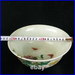 Chinese Pastel Porcelain HandPainted Exquisite Flower&Bird Bowl 15079