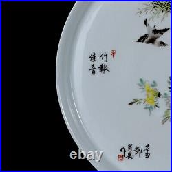 Chinese Pastel Porcelain HandPainted Exquisite Flowers&Bird Plate 21786