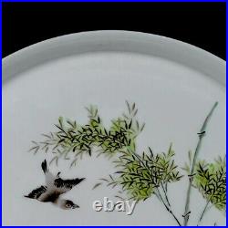 Chinese Pastel Porcelain HandPainted Exquisite Flowers&Bird Plate 21786