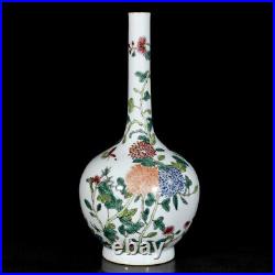 Chinese Pastel Porcelain HandPainted Exquisite Flowers&Birds Vase 19269