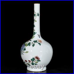 Chinese Pastel Porcelain HandPainted Exquisite Flowers&Birds Vase 19269