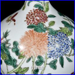 Chinese Pastel Porcelain HandPainted Exquisite Flowers&Birds Vase 19269