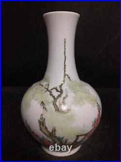 Chinese Pastel Porcelain HandPainted Exquisite Flowers&Birds Vase 21257