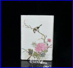 Chinese Pastel Porcelain Hand-Painted Exquisite Flowers&Birds Brush Pot 15155