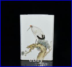 Chinese Pastel Porcelain Hand-Painted Exquisite Flowers&Birds Brush Pot 15155