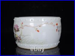 Chinese Pastel Porcelain Handmade Exquisite Flower&Bird Brush Washer 10421