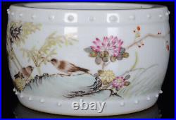 Chinese Pastel Porcelain Handmade Exquisite Flower&Bird Brush Washer 10421
