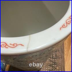 Chinese Porcelain Vase Multi-Color Floral Bird Motif Cylindrical Marked