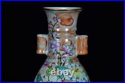 Chinese Ru kiln Porcelain Handmade Exquisite Flowers&Birds Pattern Vases 4655