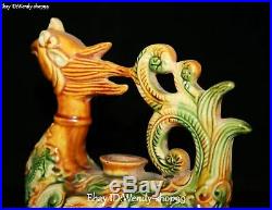 Chinese Tang Sancai Porcelain Bird Phoenix Fenghuang Wine Pot Flagon Kettle