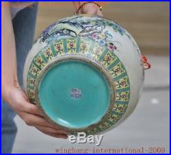 Chinese Wucai porcelain flower bird Elephant nose Zun Bottle Pot Vase Jar Statue
