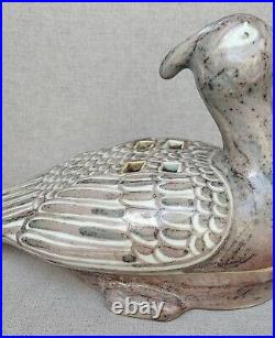 Chinese antique Ming dynasty red underglaze phoenix bird porcelain Cover Box