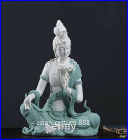 Chinese dehua Porcelain Pottery Avalokitesvara Guanyin Bodhisattva Buddha Statue