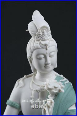 Chinese dehua Porcelain Pottery Avalokitesvara Guanyin Bodhisattva Buddha Statue
