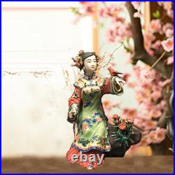 Chinese porcelain ceramic statue Shiwan Foshan China lady bird garden Beautiful