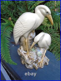 Chinese porcelain pelican bird statue brush pot nice colours