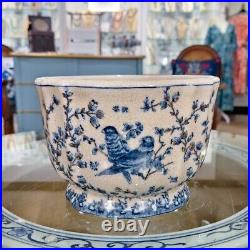 Chinoiserie Porcelain Bird Planter-8'' X 5.5''h