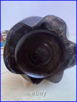 Cloisonné Multicolored Blue Brass Pheasant Bird Figurine on Wooden Base 11l