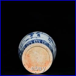 Collectable Art Chinese Hand Painting Blue&white Porcelain Bird Mei Vase