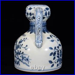 Collectable Art Chinese Hand Painting Blue&white Porcelain Bird Zun Vase
