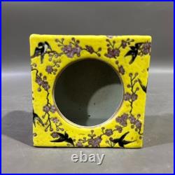 Collectable Art Chinese Handmade Painting Famille Rose Porcelain Bird Wash