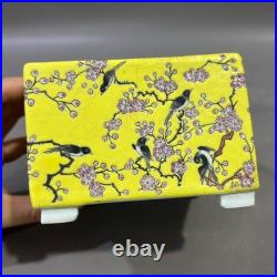 Collectable Art Chinese Handmade Painting Famille Rose Porcelain Bird Wash