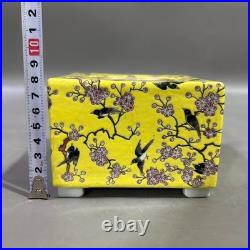 Collectable Art Chinese Handmade Painting Famille Rose Porcelain Bird Wash