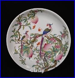 Collectable Art Hand Painting Famille Rose Porcelain Bird Plate