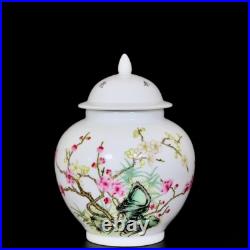 Collectable Art Hand Painting Famille Rose Porcelain Bird Pot
