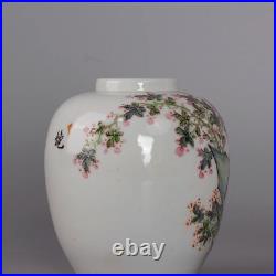 Collectable Art Handmade Painting Famille Rose Porcelain Bird Pot