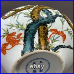 Collectable Art Handmade Painting Famille Rose Porcelain Bird Vase