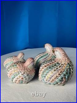 Collection Of Vintage H. F. P Macau Ceramic Love Birds Doves Chinese Porcelain