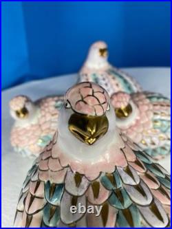Collection Of Vintage H. F. P Macau Ceramic Love Birds Doves Chinese Porcelain