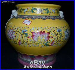 Color Porcelain Lotus Flower Swallows Bird Vase Bottle Flask Jar Cylinder Vat