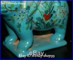 Color Porcelain Peony Bamboo Magpie Bird Elephant Candle Holder Candlestick