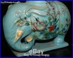 Color Porcelain Plum Blossom Magpie Bird Elephant Animal Incense Burner Censer