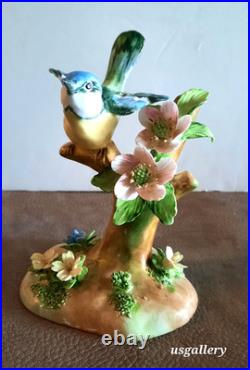 Crown Staffordshire Figurine Bird On A Cherry Tree