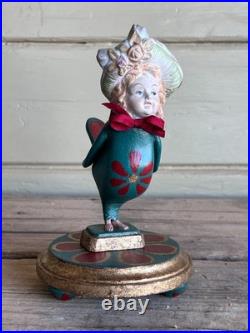 Curiosity Cabinet Victorian Style Lady Siren Bird With Human Face Figurine on th