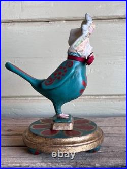 Curiosity Cabinet Victorian Style Lady Siren Bird With Human Face Figurine on th