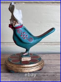 Curiosity Cabinet Victorian Style Lady Siren Bird With Human Face Figurine on th