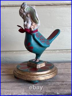 Curiosity Cabinet Victorian Style Lady Siren Bird With Human Face Figurine on th